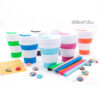 แก้วน้ำ silicone พับได้พร้อมหลอด ฟรีสกรีนโลโก้
